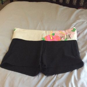 Victoria’s secret pink black yoga shorts